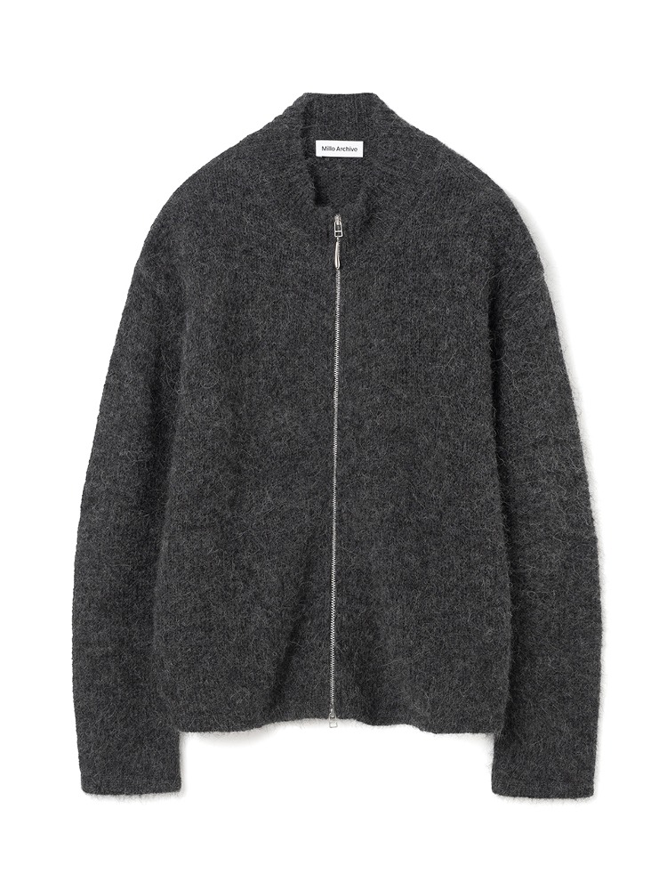 Hairy Knit Jacket [Charcoal]