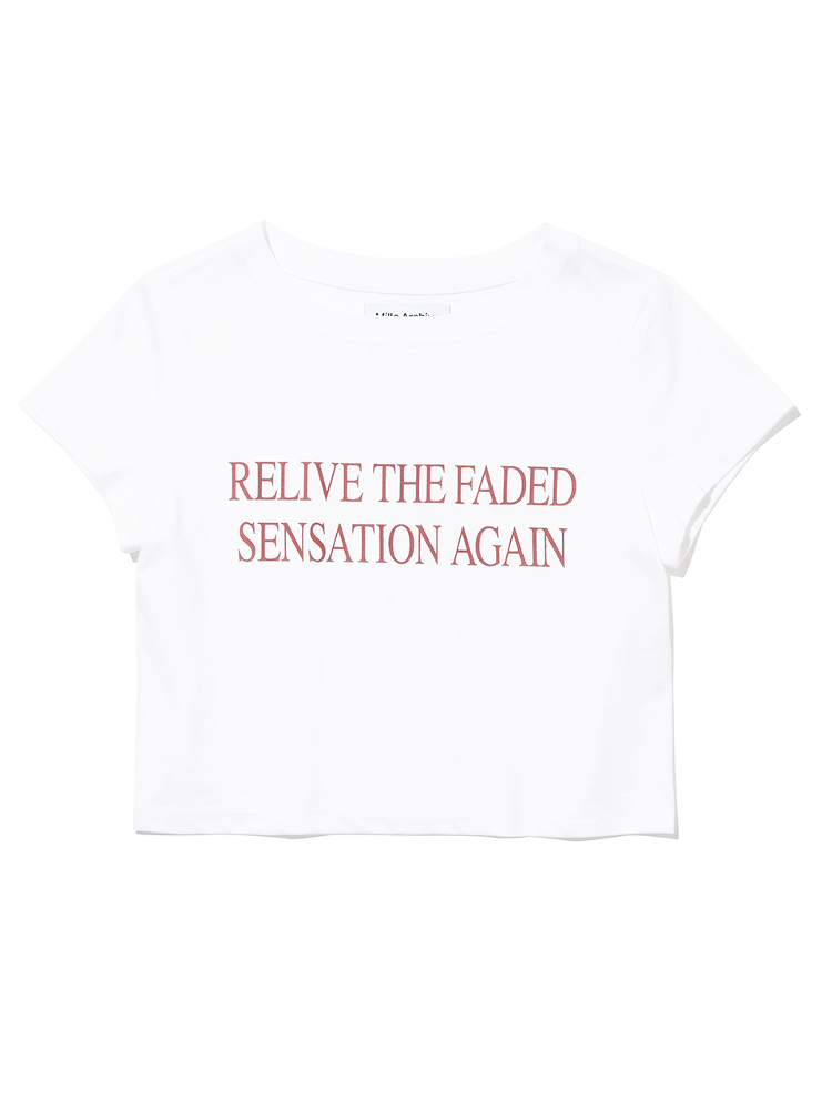 Faded Cropped T-shirt [White]