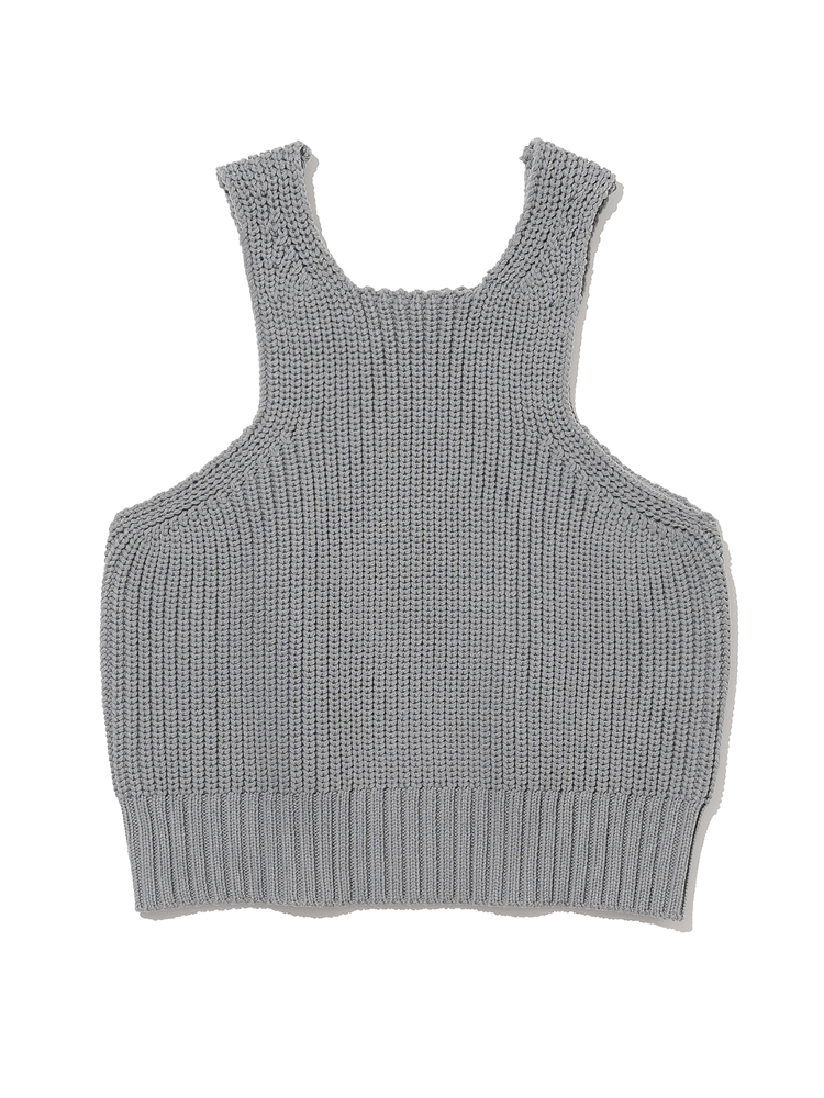 Racer Bold Knit Top [Gray]