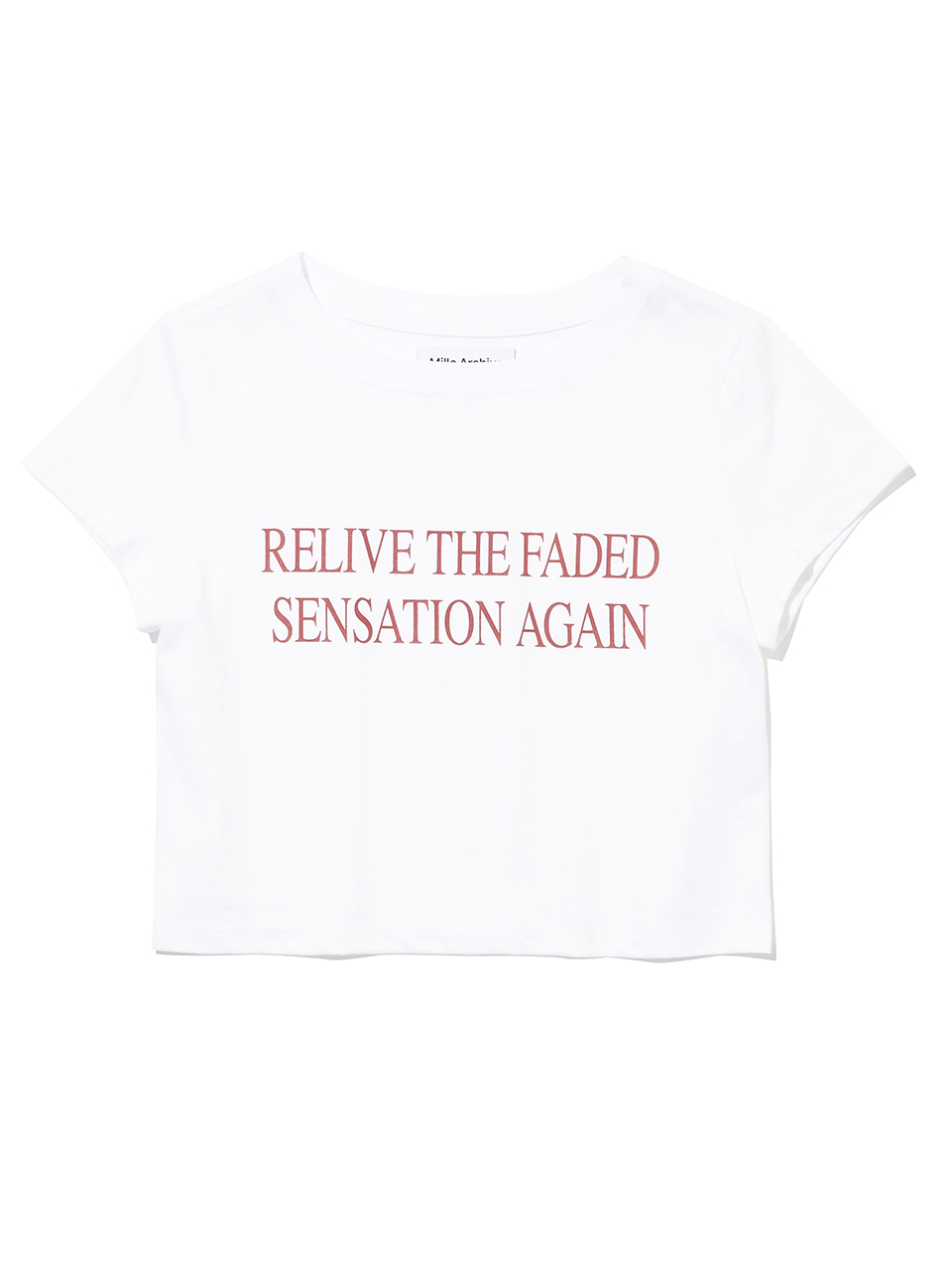 Faded Cropped T-shirt [White]